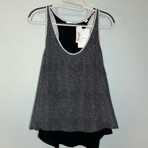 A.L.C. Audrie top Women's sz 8 black/white Racerback Tank Lightweight Silk
